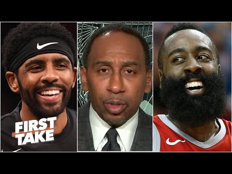 斯蒂芬-A.迴應詹姆斯-哈登加盟籃網的報道：KD+凱里+哈登=BUCKETS | 第一時間報道 (Stephen A. reacts to reports of James Harden to the Nets: KD + Kyrie + Harden = BUCKETS | First Take)