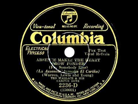 1930 Ted Wallace - Absence Makes The Heart Grow Fonder (vocal trio, incl. Elmer Feldkamp)