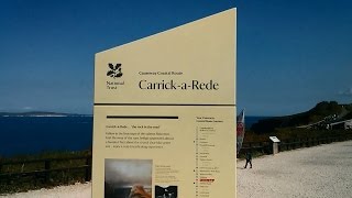Crossing the Carrick-a-Rede Rope Bridge in County Antrim, Northern Ireland