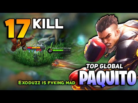 17 KILL! Paquito Jungle Gameplay [Top Global Paquito Best Build 2021] Exoduzz is Fvcking mad - MLBB