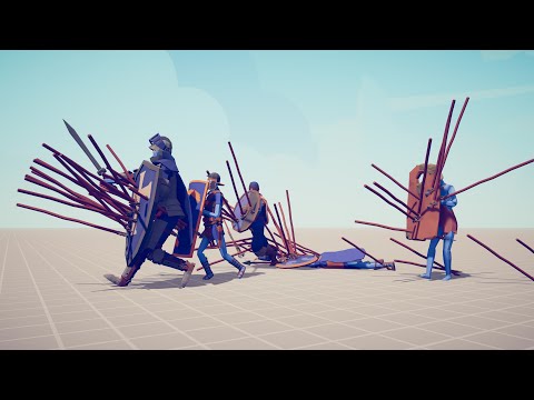 ALL SHIELD UNITS vs 8x RANGED UNITS - Totally Accurate Battle Simulator TABS
