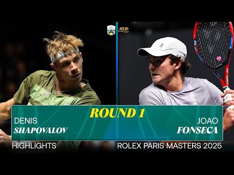 Resumen de Denis Shapovalov vs. João Fonseca R1 | Rolex Paris Masters