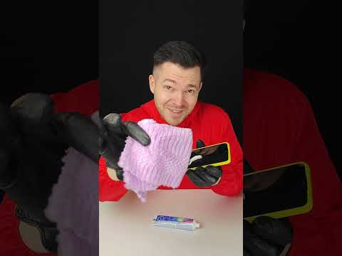 How to fix a broken phone screen with toothpaste #lifehacks #shorts