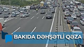 Bakıda dəhşətli qəza ölümdən son anda xilas oldu