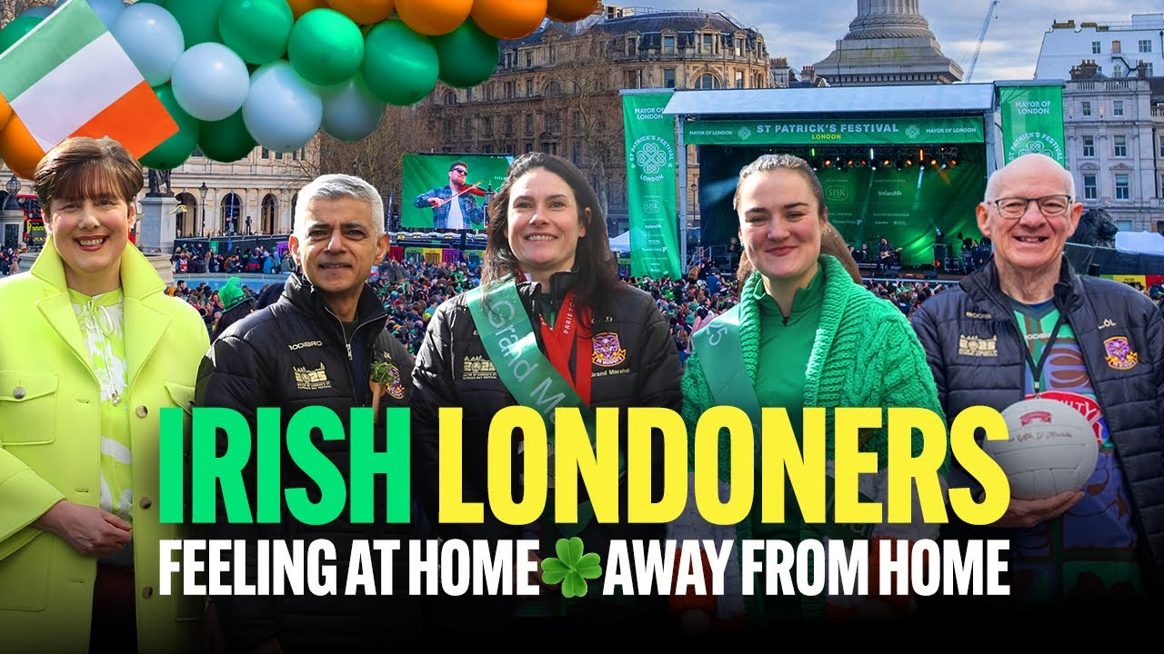 Sadiq Khan Celebrates Irish Heritage At St Patrick&rsquo;s Day Festivities In Trafalgar Square - YouTube