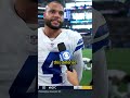 Dak: "Actually no, I thought it was gonna be pretty cool to leave this game without throwing one"?