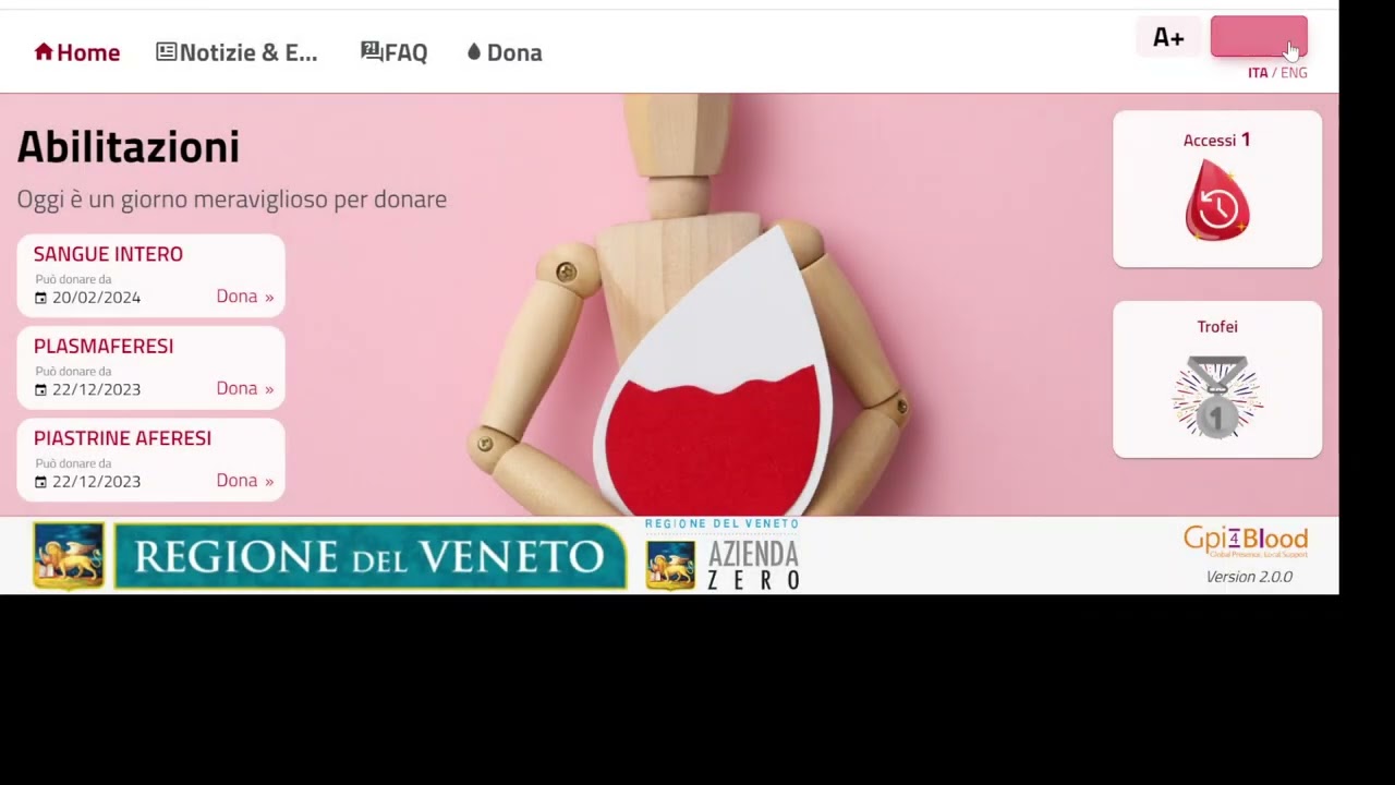 Consultazione dello storico donazioni e delle informazioni personali​