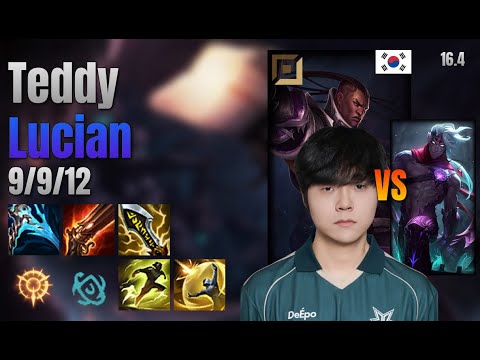 Teddy Adc Lucian vs Varus lol KR solo rank Full Game 16.4 | 테디 루시안 vs 바루스