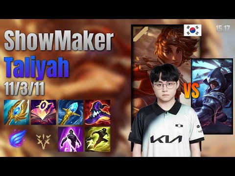 ShowMaker Mid Taliyah vs Talon lol KR solo rank Full Game 15.17 | 쇼메이커 탈리야 vs 탈론