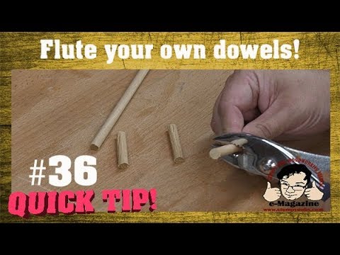 How to QUICKLY flute your own dowels for woodworking joints.
