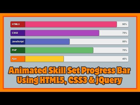 Animated Skill Set Progress Bar Using HTML5 CSS3 and jQuery | Progress Bar | Skill Set Design