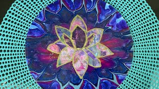 “Lotus Lily”- When Acrylic Skins and Pour Painting Meet… ~ Fluid Art