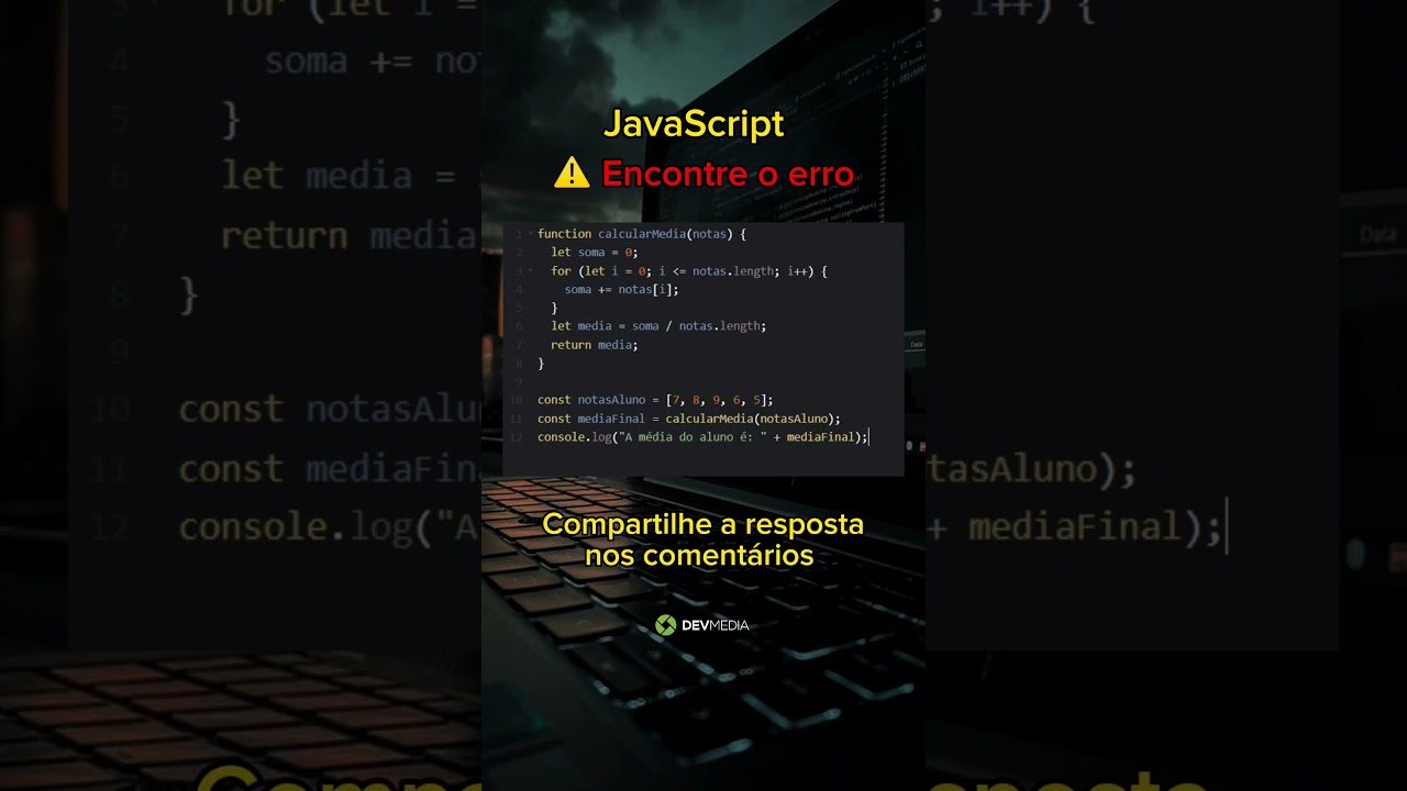 Encontre o erro no JavaScript #short #shorts