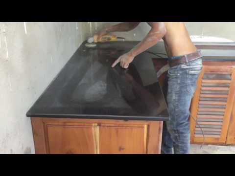 [ Đá Hoa Cương - Marble Khải Hoàn ] thi công mặt bếp Granite KRB bóng đẹp