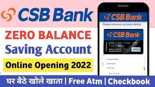 CSB Bank Zero Balance Account Opening Online | CSB Bank Online Account Opening