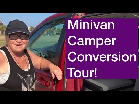 Minivan Camper Conversion Tour! Completely Unique: 2 Kitchens & 1 Crib Mattress! Solo Female Travel.