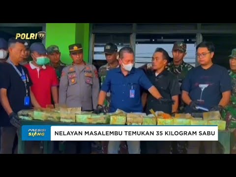 NELAYAN MASALEMBU SERAHKAN TEMUAN 35 KILOGRAM SABU KE POLRES SUMENEP