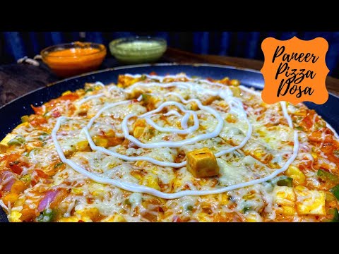 Pizza Dosa Recipe | Street Style Pizza dosa on Tava | Cheesy Paneer Dosa | Dosa pizza at home