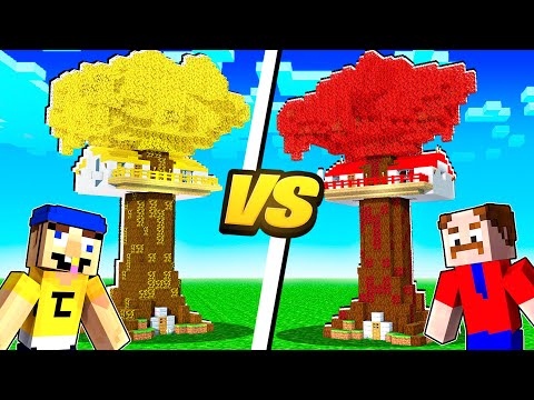 Jeffy vs Marvin TREE House Battle in Minecraft!