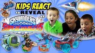 Sky Kids REACT to SKYLANDERS SUPERCHARGERS Reveal Demo! Cars & Toys First Impressions
