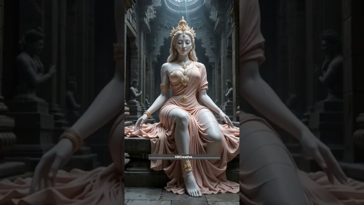 Divine Beauty in Temple | Graceful Goddess Sculpture Comes to Life.