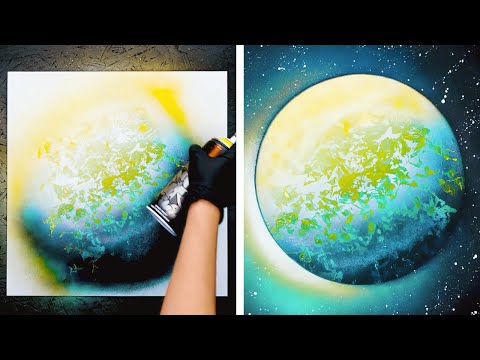 He created a spray painting masterpiece in just 8 minutes!