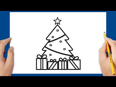 Comment dessiner un arbre de Noël et boîtes à cadeaux 🎁🎄🎅
