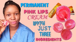 7 DAYS PERMANENT PINK LIPS FOR DRY & DARK LIPS |DIY PINK LIP CREAM WITH 3 INGREDIENTS #pinklips #diy
