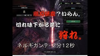 MHW　剛刃研磨？いらん。　ネルギガンテ２分１２秒