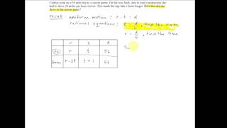 Rational Equations- Applications with Uniform Motion