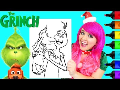 Coloring The Grinch & Max the Dog Christmas Coloring Page Prismacolor Markers | KiMMi THE CLOWN Video