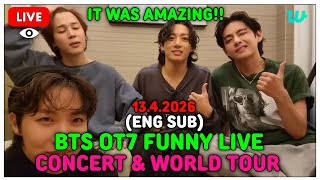 Download lagu [ENG SUB] BTS OT7 FUNNY LIVE TODAY🔴13.4.2026|BTS TALKING ABOUT GOYANG CONCERT | BTS CONCERT 2026 mp3