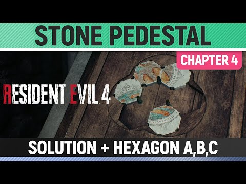 Resident Evil 4 - Stone Pedestal Puzzle Solution + Hexagon Piece A, B, C Location
