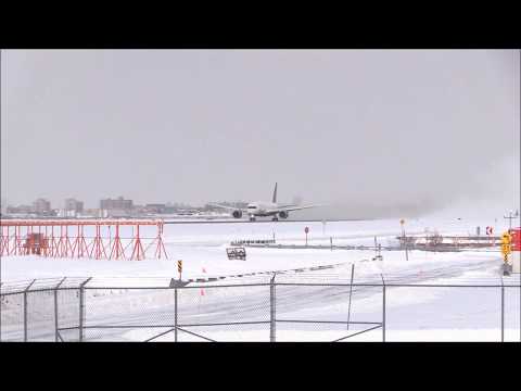 Boing 747 takeoff from ice runway