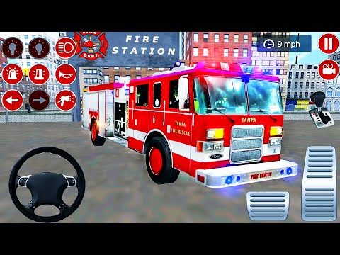 Real Fire Truck Driving Simulator 2020 - New Fire Fighting Fireman's Daily Job - Android GamePlay #3