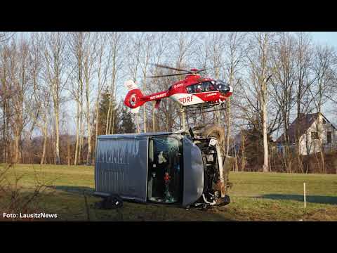 LK Bautzen: Transporter kommt von Autobahn ab und landet auf der S100 - LAUSITZWELLE