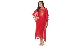 Antthony "I'll Take Romance" Embroidered Caftan w/Slip