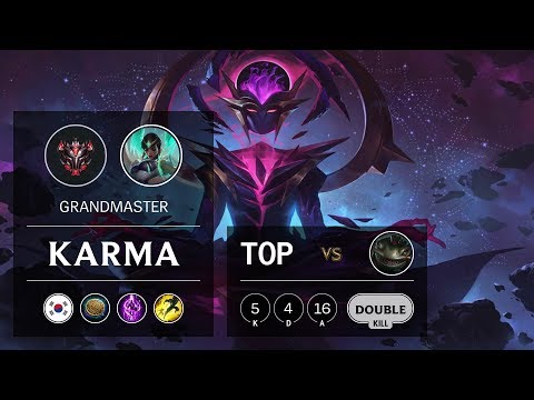 Karma Top vs Tahm Kench - KR Grandmaster Patch 9.21