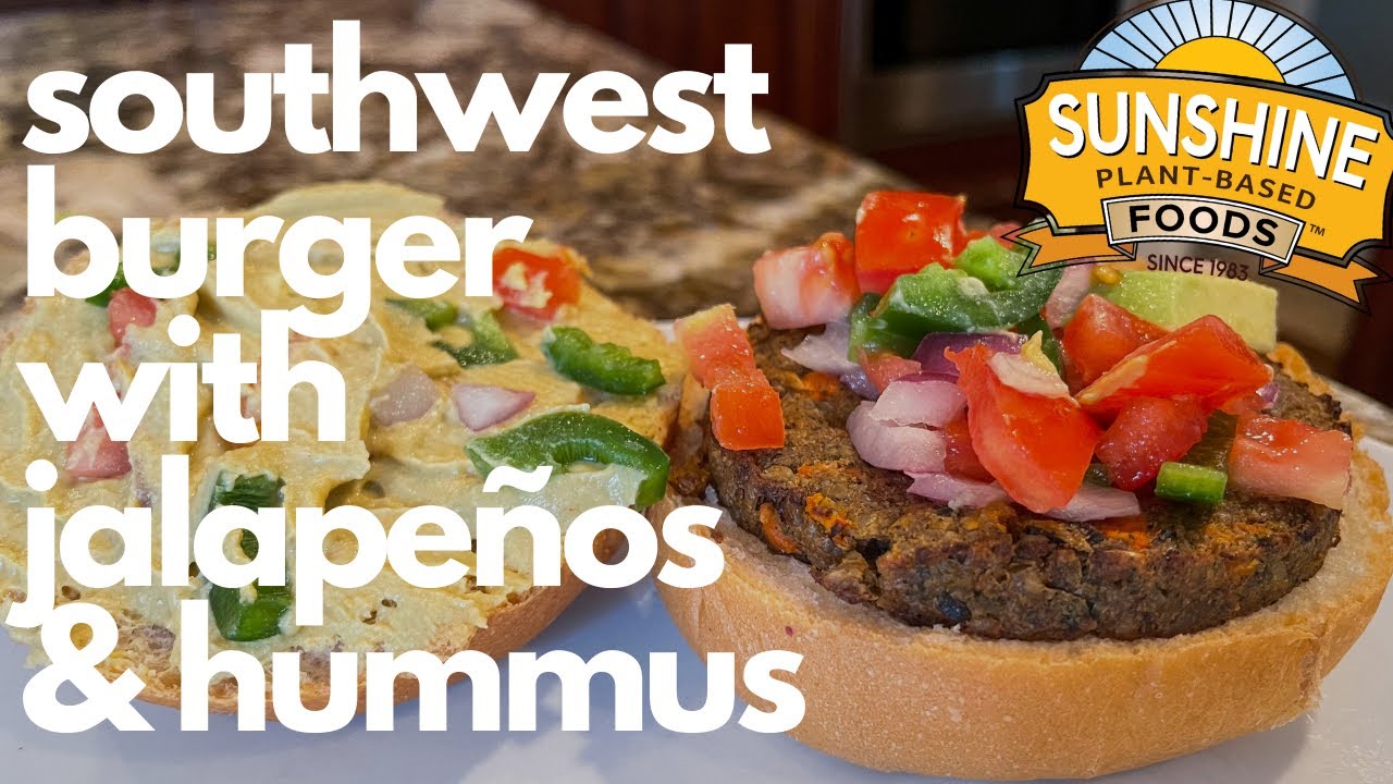 Southwest Jalopeno Veggie Burger (with hummus!) | Sunshine Burger