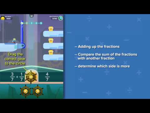 Zap Zap Math - Fractions Addition and Comparison