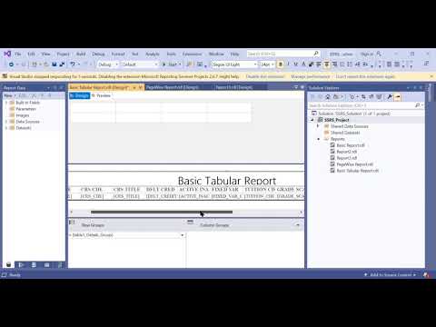 SSRS Simple Tabular Report