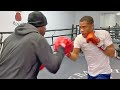 DEVIN HANEY LOOKING FAST AS F*** AHEAD DURING MITT WORKOUT OF JOESPH DIAZ JR FIGHT