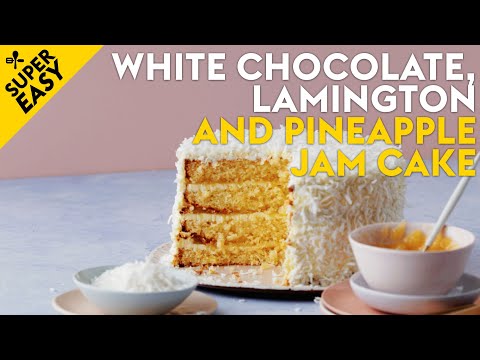 White chocolate, lamington and pineapple jam cake recipe | delicious. Australia