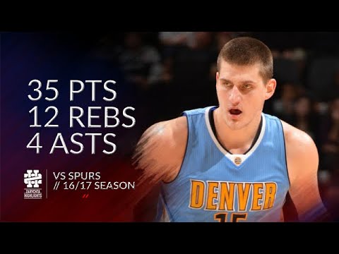 Nikola Jokic 35 pts 12 rebs 4 asts vs Spurs 16/17 season