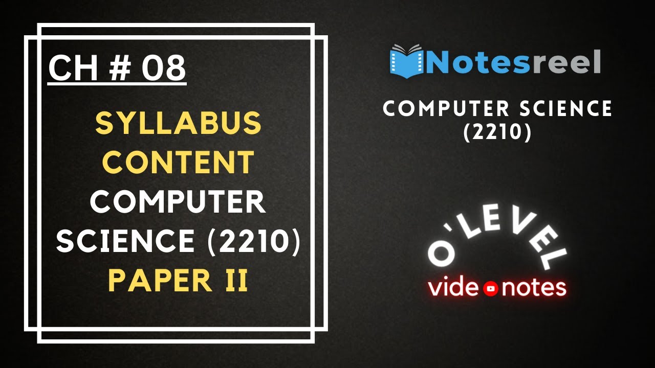 Computer Science 2210 Syllabus Overview | Paper II Ch 8 (Programming)
