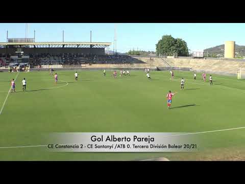 Gol Alberto Pareja. CE Constancia 2 - CE Santanyí 0. Tercera División Balear 20/21