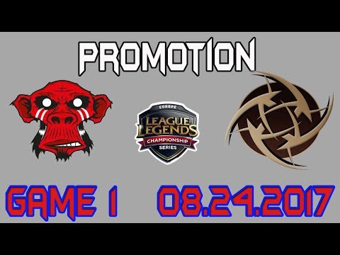 MM Amazing (maokai) vs NIP Shook (Jarvan) Game 1 Highlights | EU LCS Promotion Tournament 2017