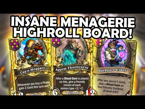 Best MENAGERIE SETUP in the GAME!! 350/350 STATS! | Hearthstone Battlegrounds