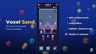 Voxel Sand: 3D Sand Sort Puzzle, Unity Game Template video preview