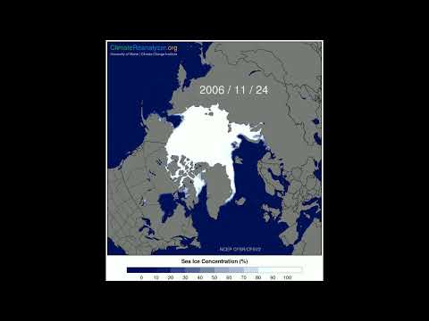 Timelapse Sea Ice extent Northern hemisphere 1978-2023